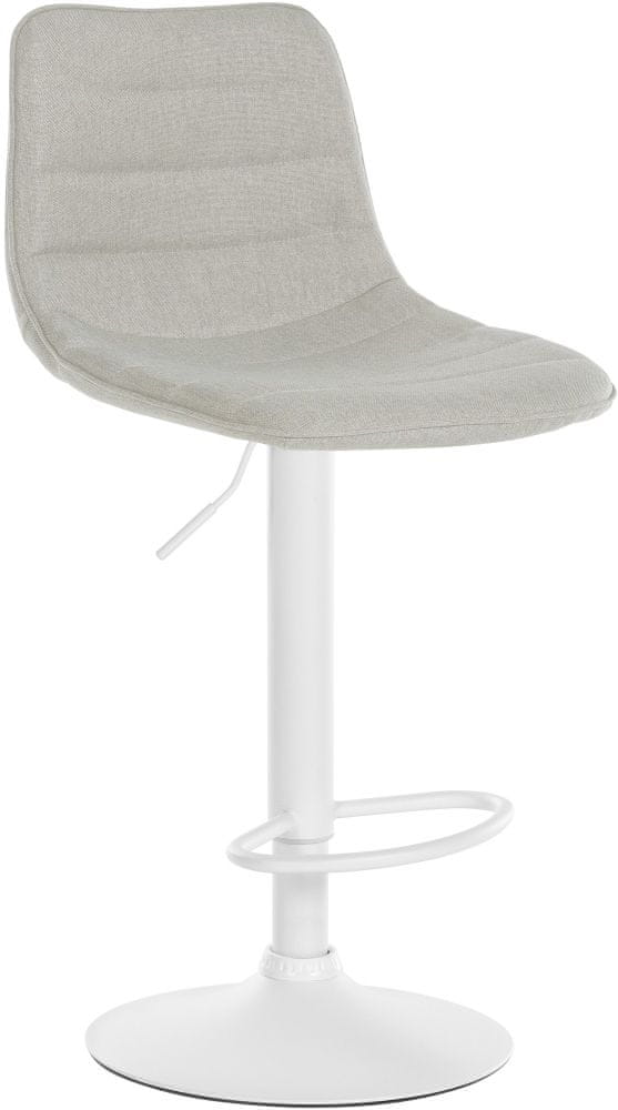 BHM Germany Barová stolička Lex, textil, biely podstavec / krémová